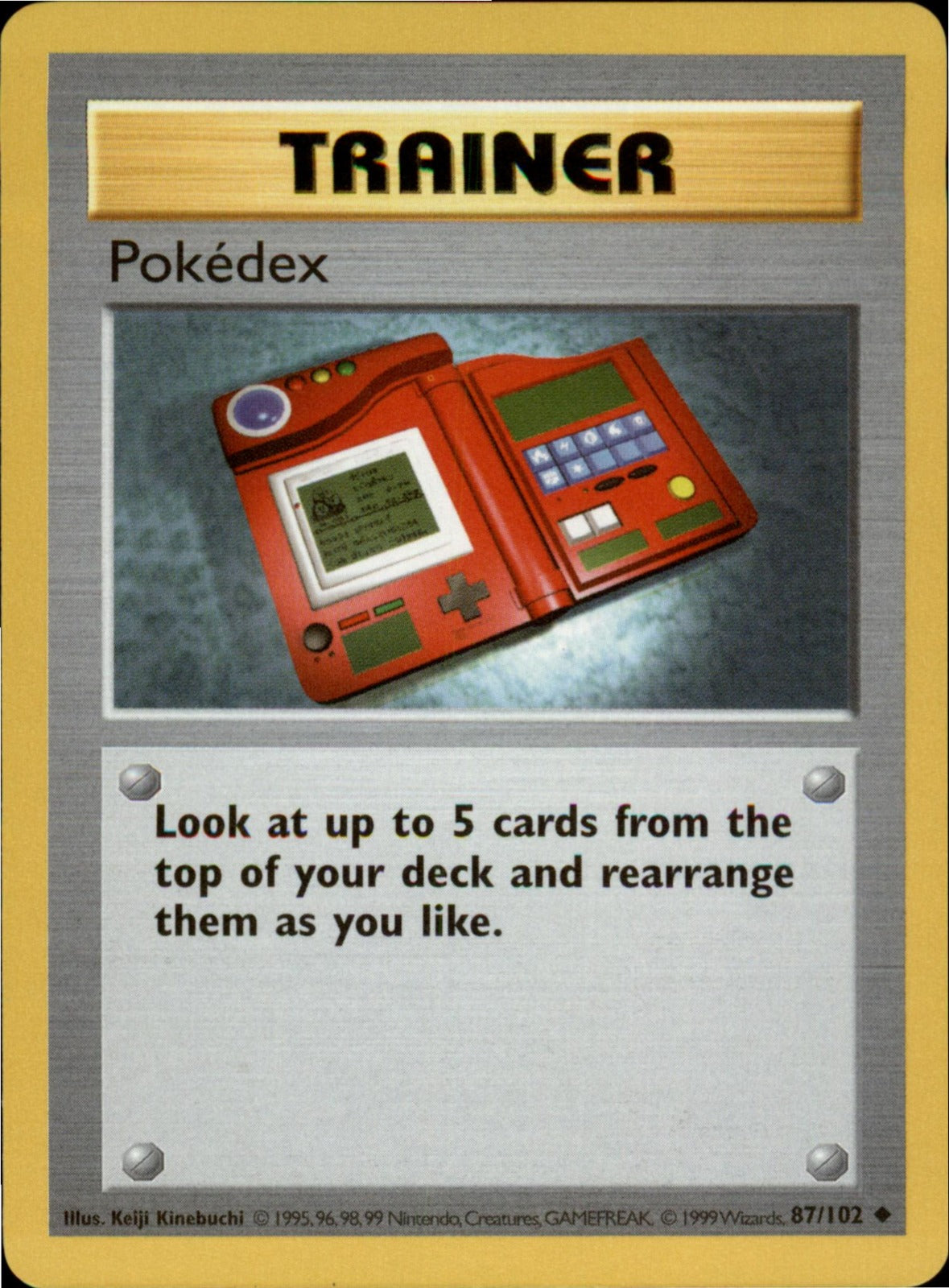 Pokemon Pokedex Uncommon Base Set (Shadowless) 087/102 NM Unlimited