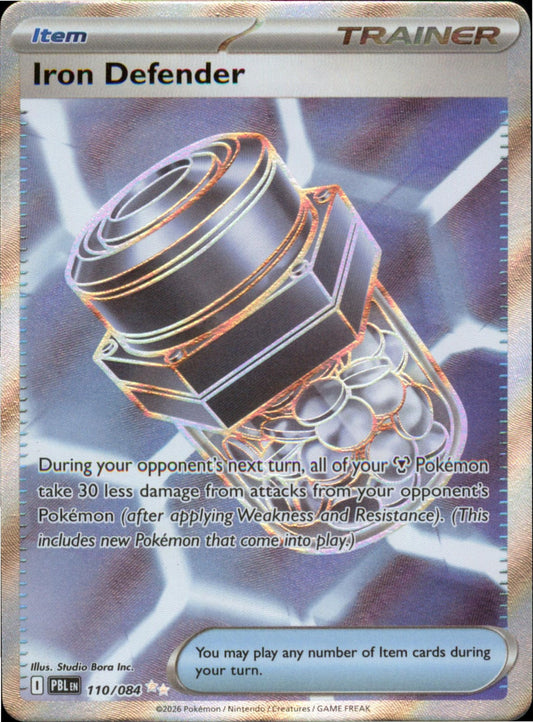 Pokemon Iron Defender Ultra Rare ME05: Pitch Black 110/084 NM Holo