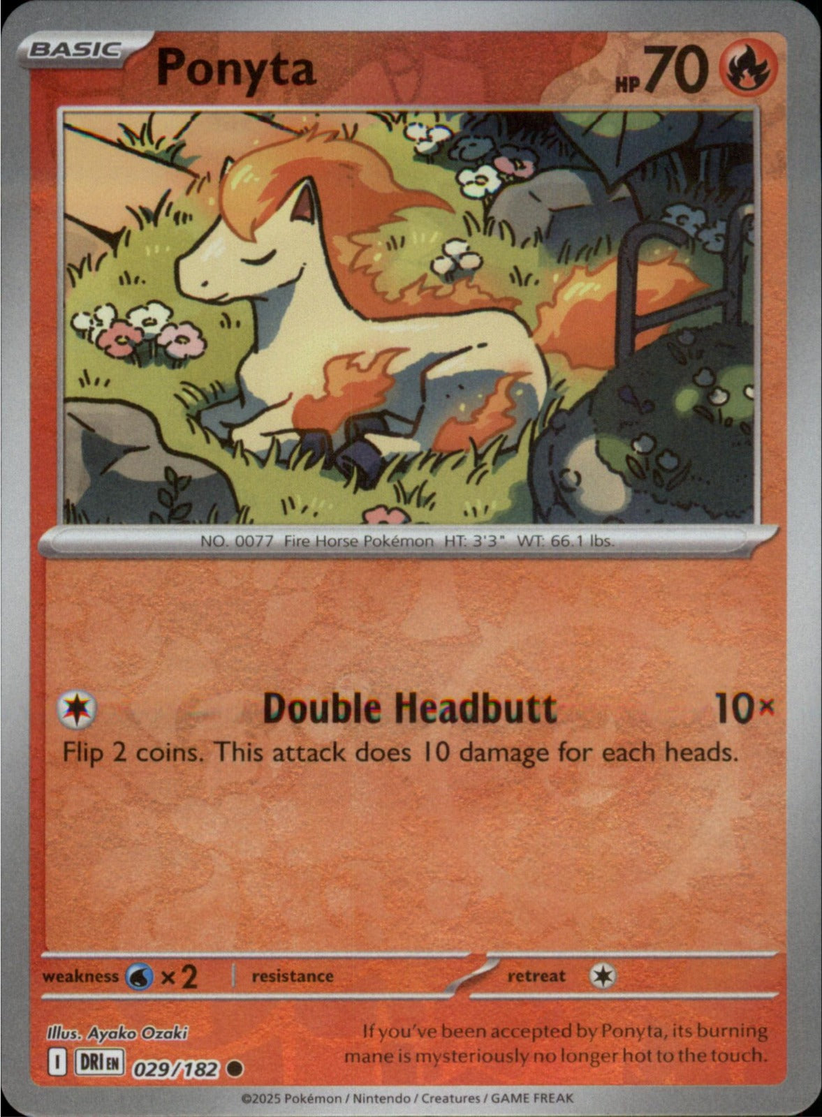 Pokemon Ponyta Common SV10: Destined Rivals 029/182 NM Reverse Holo