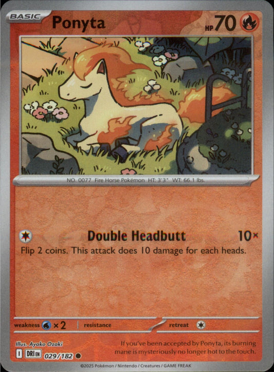 Pokemon Ponyta Common SV10: Destined Rivals 029/182 NM Reverse Holo