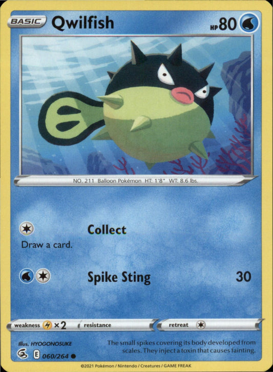 Pokemon Qwilfish Common SWSH08: Fusion Strike 060/264 NM