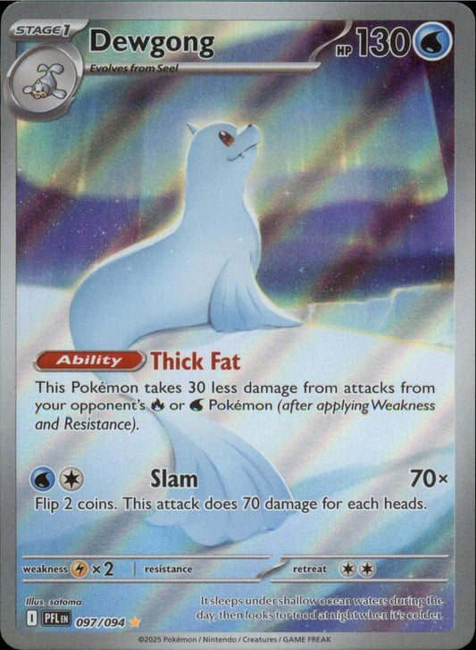 Pokemon Dewgong Illustration Rare ME02: Phantasmal Flames 097/094 NM Holo