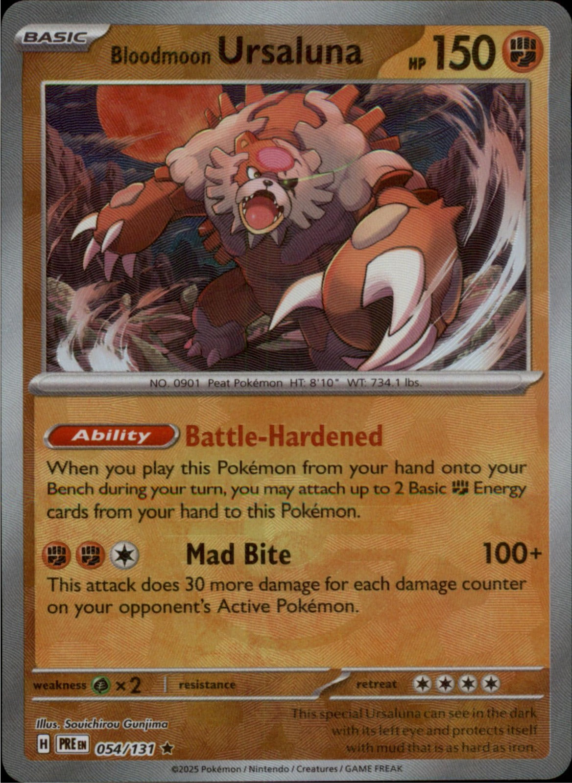 Pokemon Bloodmoon Ursaluna (Poke Ball) Rare SV: Prismatic Evolutions 054/131 NM