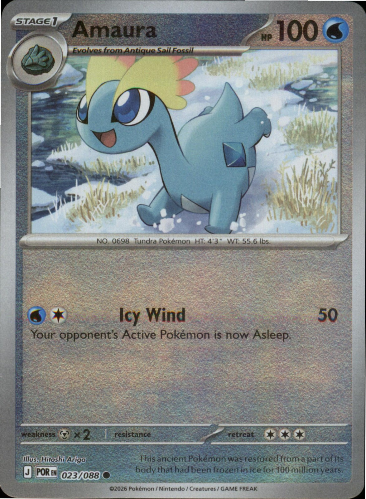Pokemon Amaura Common ME03: Perfect Order 023/088 NM Reverse Holo